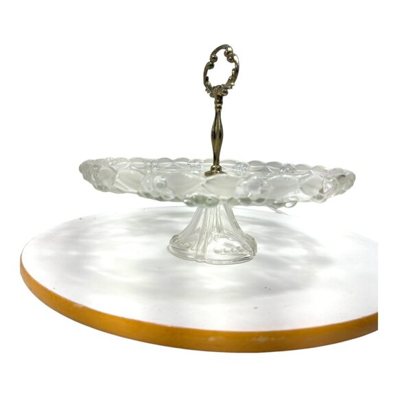 Mikasa Carmen Center Handle Pedestal Glass Serving Tray 10.25" W x 8" H - Picture 5 of 7